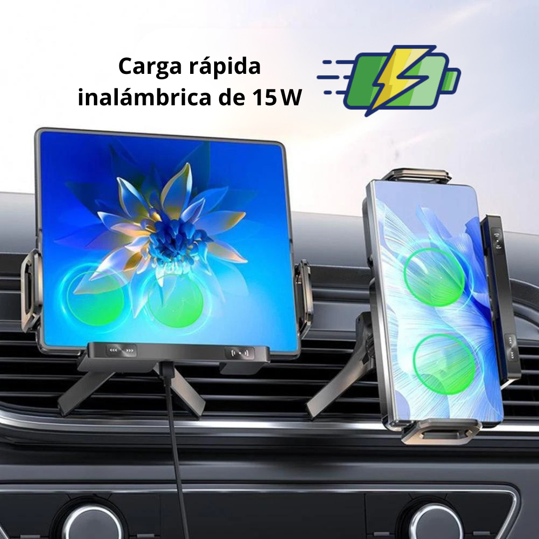 Soporte Móvil Coche 2025 con Carga Rápida 15W
